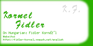 kornel fidler business card